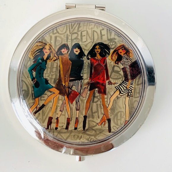 Henri Bendel Compact Mirror With Bag Graffiti Girls - NWT - Picture 1 of 7
